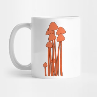 Orange Mushroom Family Mug